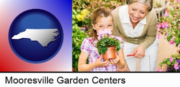 a grandmother and her granddaughter at a garden center in Mooresville, NC